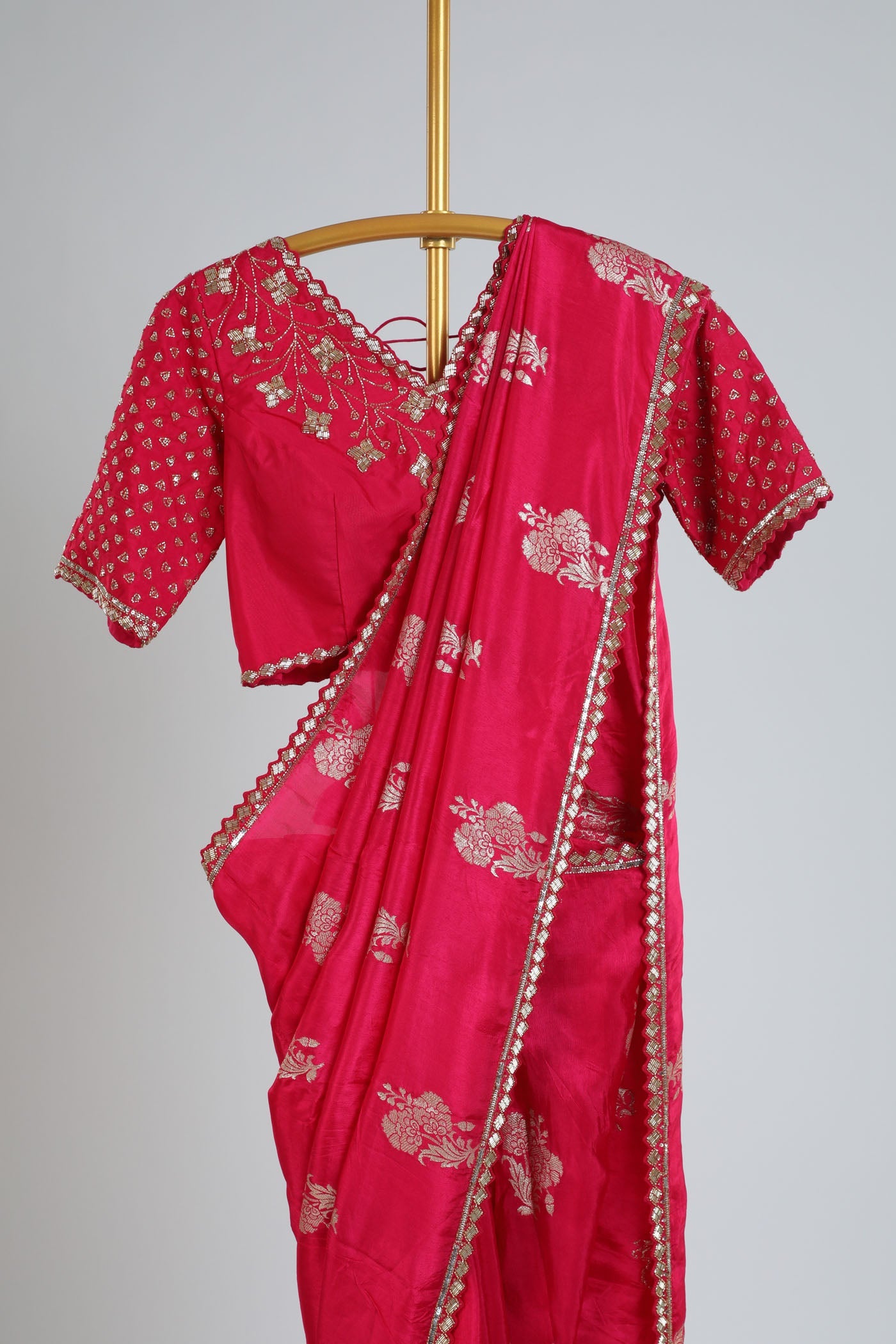 Banarasi Crape silk saree with readymade blouse (RTS)