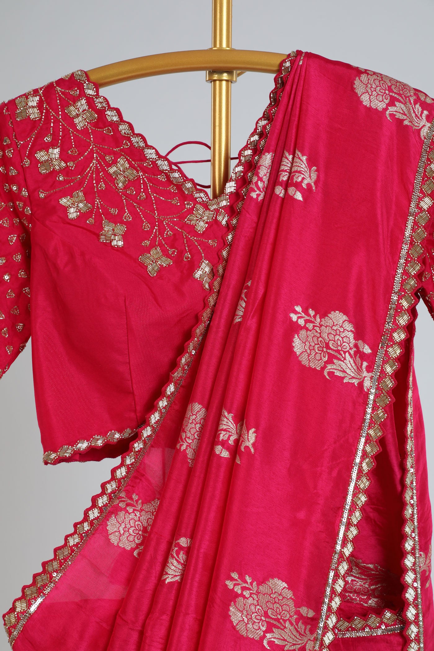 Banarasi Crape silk saree with readymade blouse