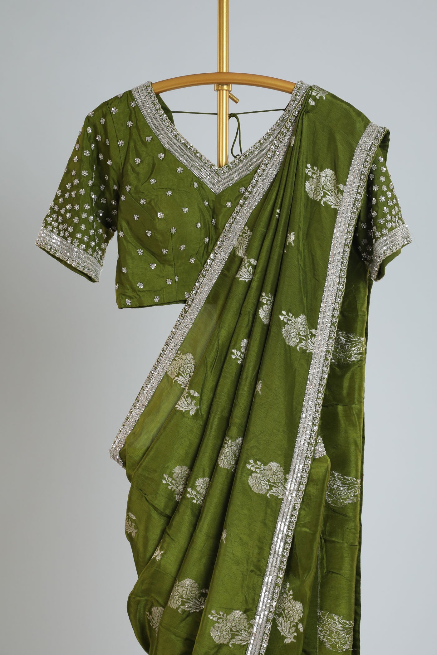 Banarasi Crape silk saree with readymade blouse