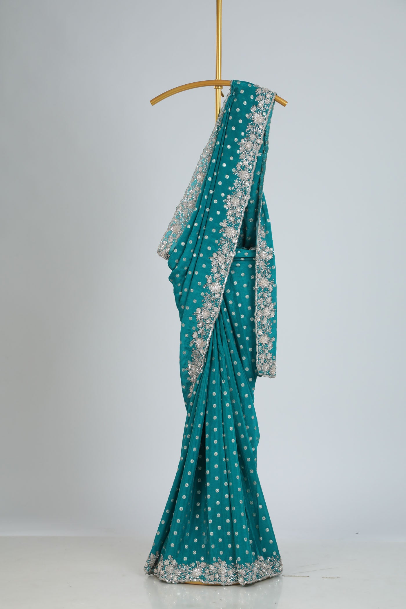 Banarsi chinnon Crape saree with embroidery