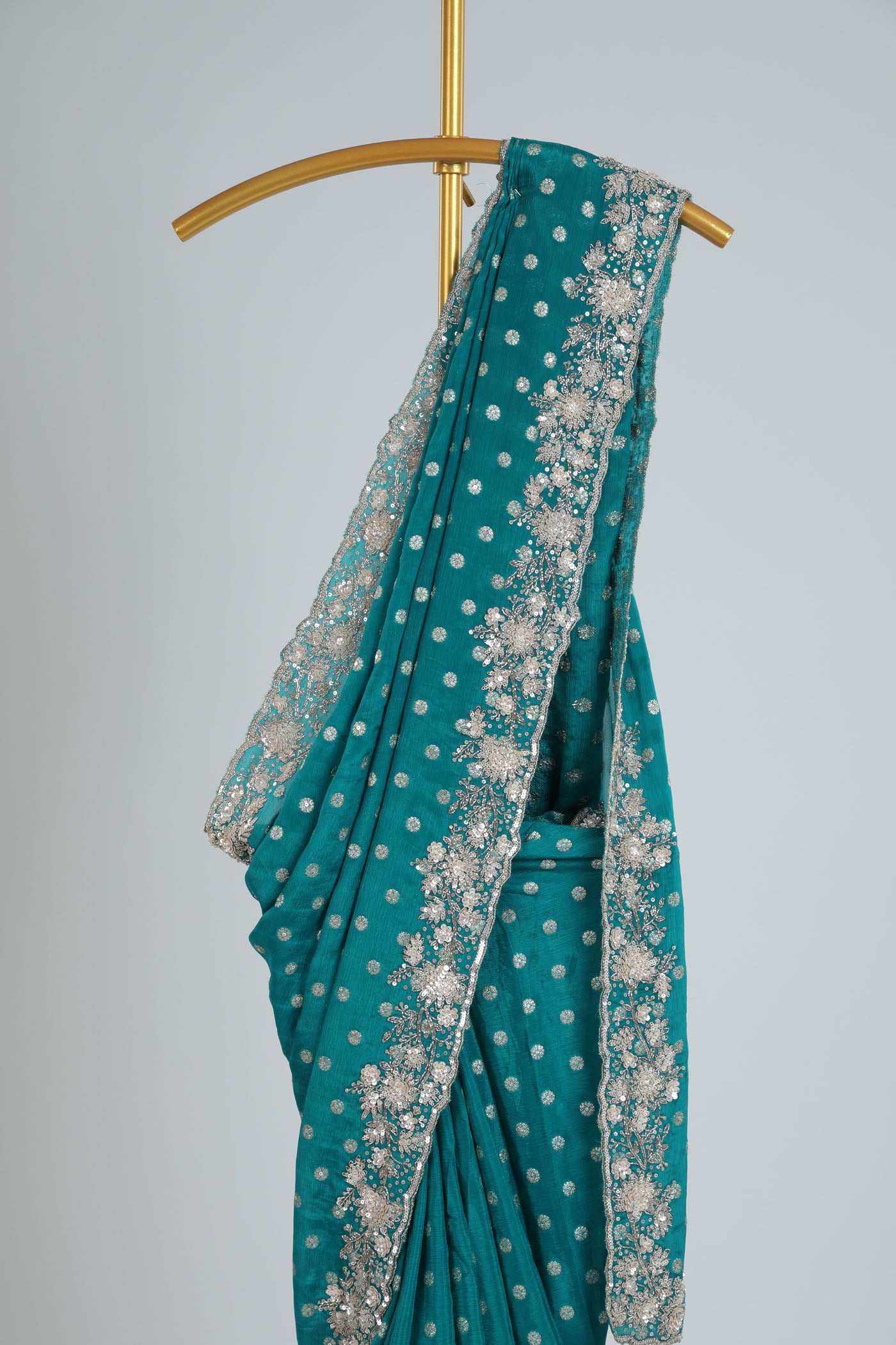 Banarsi chinnon Crape saree with embroidery